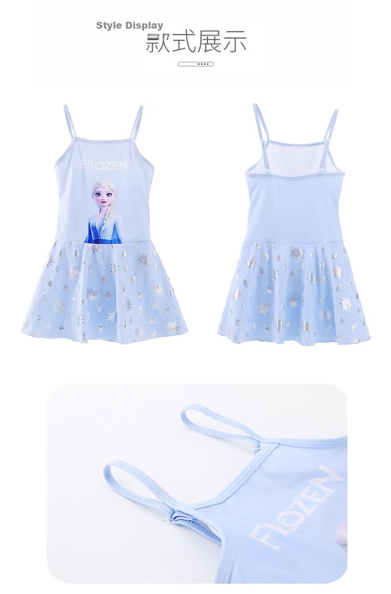 Disney Elsa Princess Girls' Swimsuit Toddler Baby Summer Princess One-Piece Swimwear Children 8