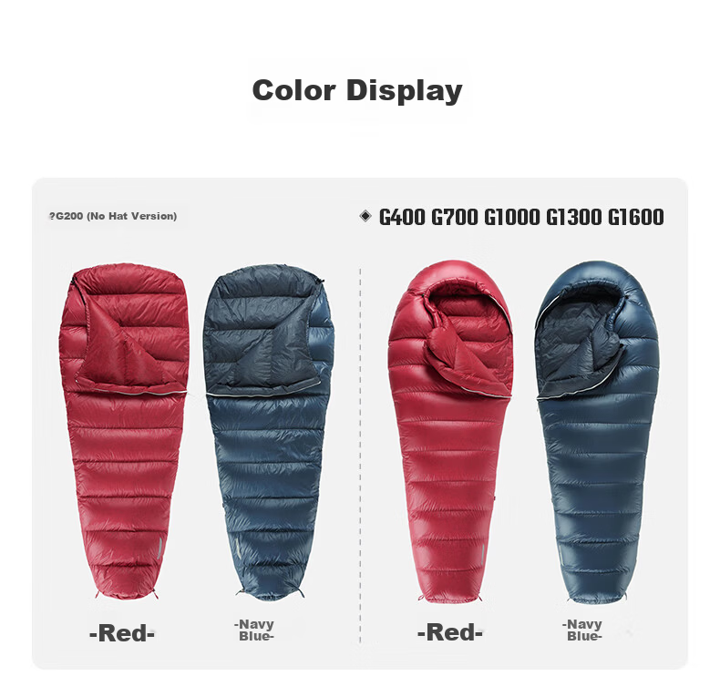BLACKICE G Series Mummy Goose Down Sleeping Bag Camping Warm Adult Sleeping Bag G700 (New Standard) Red/M 13