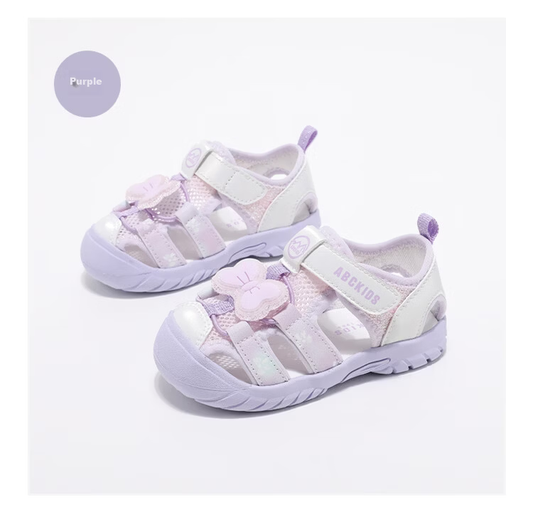 ABC KIDS Girls Summer Sandals Toddler Kids Closed-Toe Non-Slip Beach Shoes 3206 Purple Size 26 13
