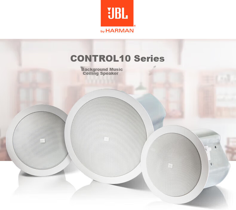 JBL Control12C/T Ceiling Speaker Set with Enclosure Background Music Conference Room Public Address Ceiling Speakers Bluetooth Amplifier 2 Ceiling Speakers with Five-Zone Amplifier Gift 9