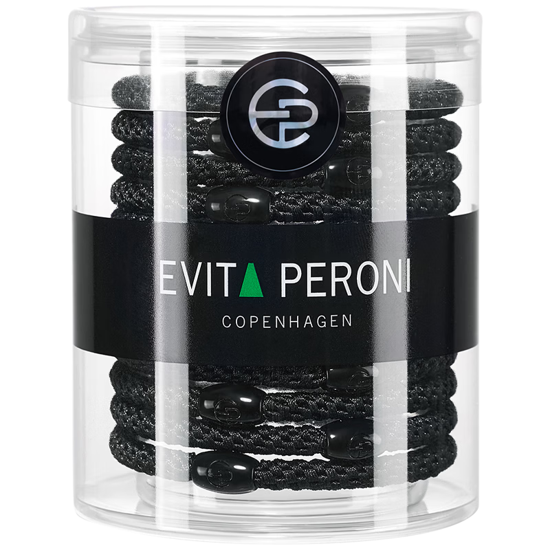 Evita Peroni Thin High Elastic Hair Tie Children's High Ponytail Hair Band Colorful Simple Hair Accessory Pure Black (Solid Color)
