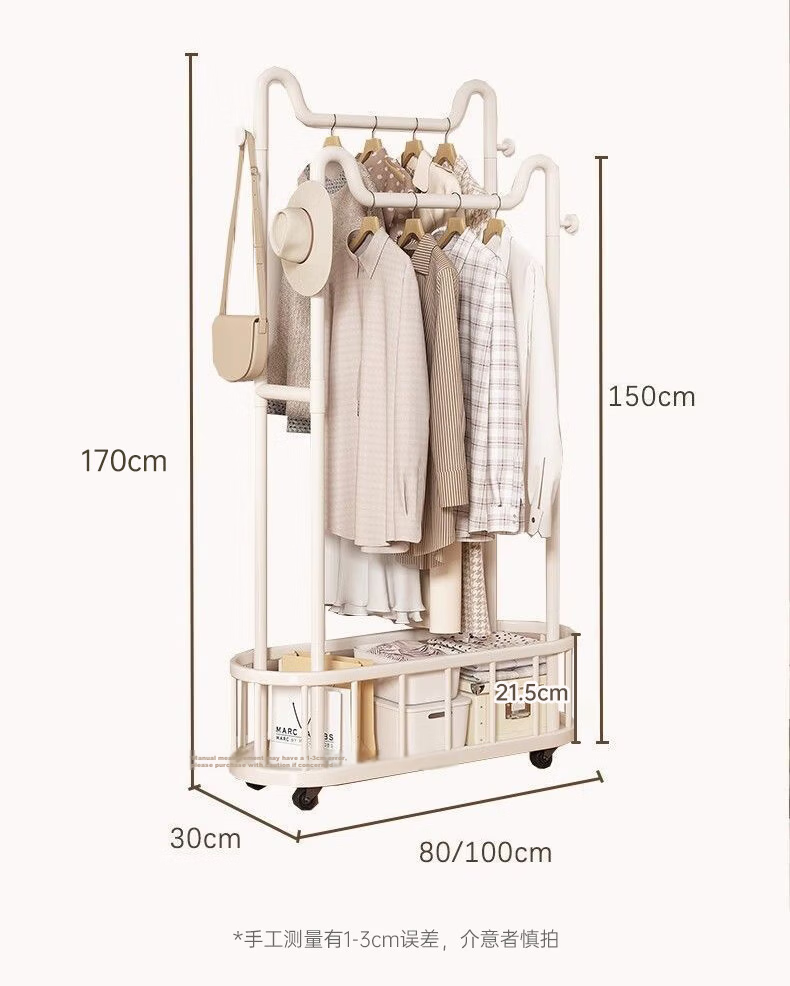 Quanpinwu Floor Standing Coat Rack Clothes Hanger Bedroom Drying Rack High-Grade Storage Rack Single 60cm 17