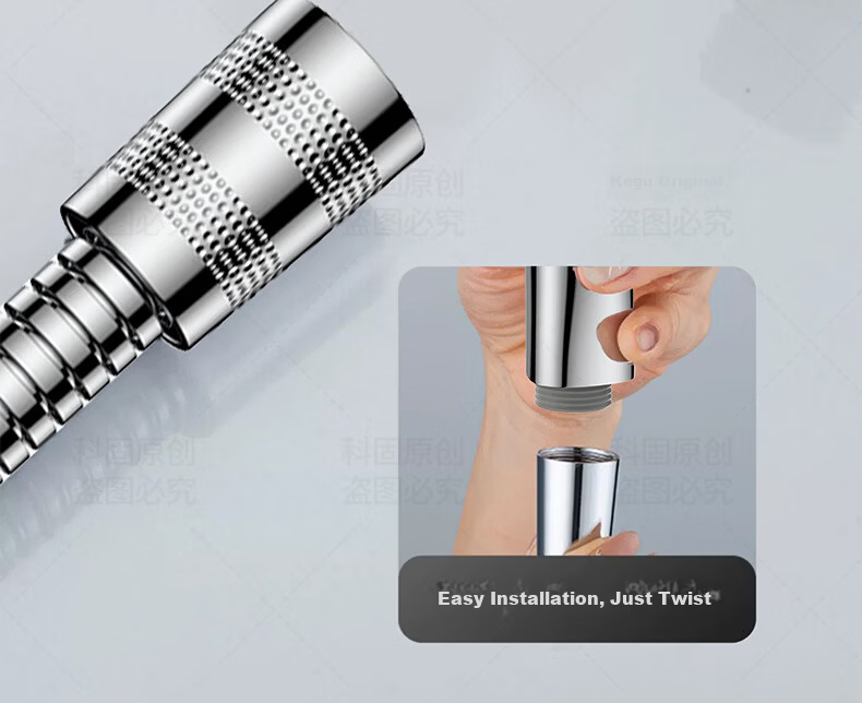 KEGOO Pressure Boosting Shower Head and Hose Two-Piece Set Universal Bathroom Large Panel Handheld Shower Head K4102 10