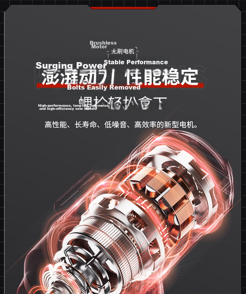DELIXI Brushless Lithium Electric Impact Wrench High Torque Carpenter Electric Air Gun Auto Repair Wrench 6