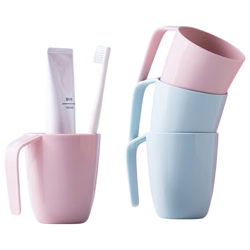 CHAHUA Mouthwash Cup Holder, Plastic Couple Toothbrush Cup, Children's Washing Cup, 2 Pieces
