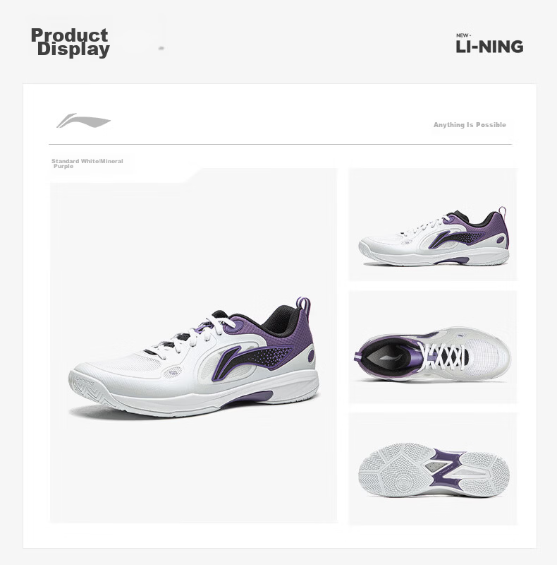 LI-NING Professional Table Tennis Shoes Qilin LIGHT 2.0 Training Competition Sports Shoes Standard White/Black Size 38 8