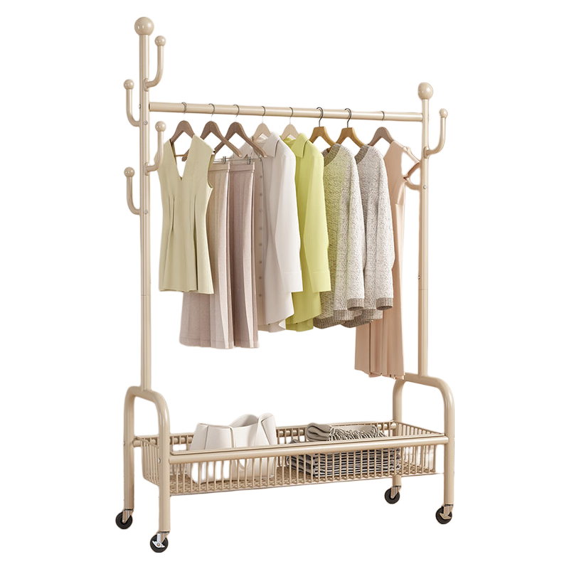 Jingxun Clothes Drying Rack, Floor-Standing, Movable for Home Use, Bedroom Drying Rack, Balcony Clothes Hanger, Indoor Coat And Hat Stand, 100cm