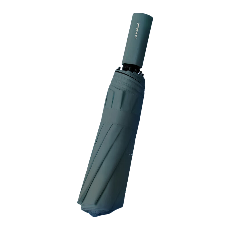 Tiantangshan Fully Automatic Vinyl Sun Umbrella, Tri-Fold with Enlarged Canopy, One-Button Opening And Closing, Suitable for Both Sunny And Rainy Days, Cangling Gree