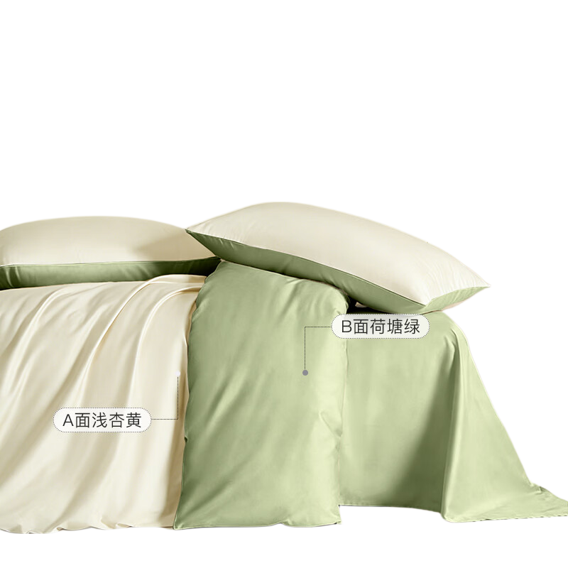 CROWN Bedding Set of 4 Pieces, 60 Count Pure Cotton, High-End Luxury Feel, All-Cotton Bed Sheet, Duvet Cover, Pillowcases, Bedding Set, Duvet Cover, 220x240cm, for 1.8x2 Meter Bed