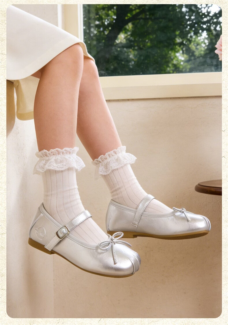 Eierkang Girls Classic Princess Shoes Multi-Color Available Single Strap Bowknot Student Performance Flats Black Size 33 17