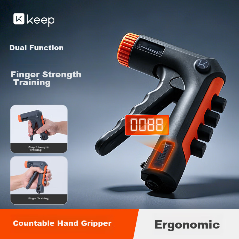Keep Adjustable Hand Grip Strengthener Ergonomic Dual-Function Finger Training Vitality Orange