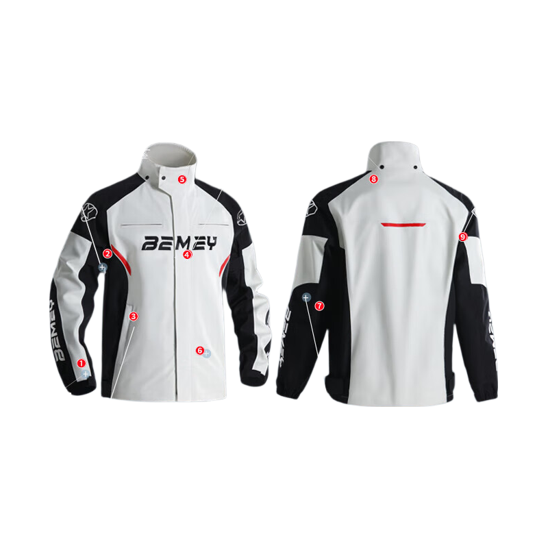 Beimei Motorcycle Rain Jacket Riding Suit Set, Heavy Rain Protection, Adult Two-Piece Waterproof Suit for Male Delivery Riders