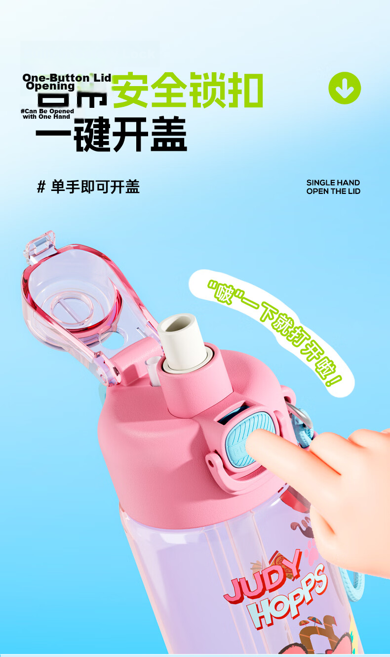 Disney Kids Spray Water Bottle with Straw High Temperature Resistant Stylish Summer School Use for Boys and Girls Elementary Students 7