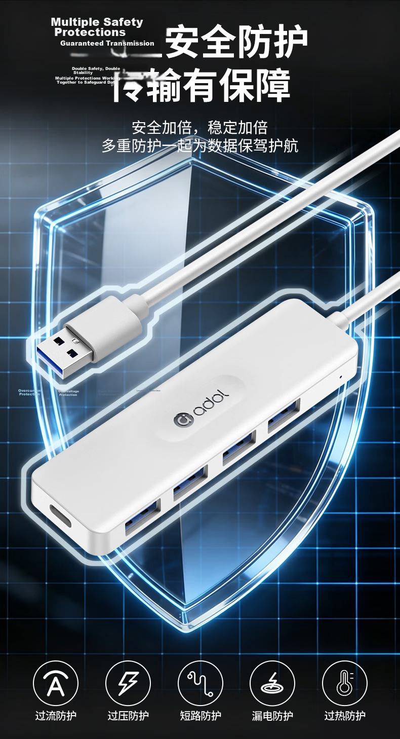 ASUS a USB 3.0 Hub USB Splitter USB Adapter USB Expander USB Extension Cable Laptop Docking Station Hub Converter HA403 Cloud White 9