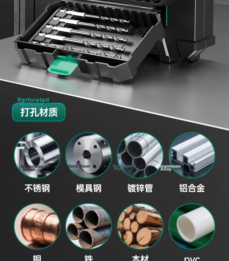 GREENER Cobalt Twist Drill Bit Hex Shank Stainless Steel Special High Hardness Iron Drilling Set for Electric Drill 16