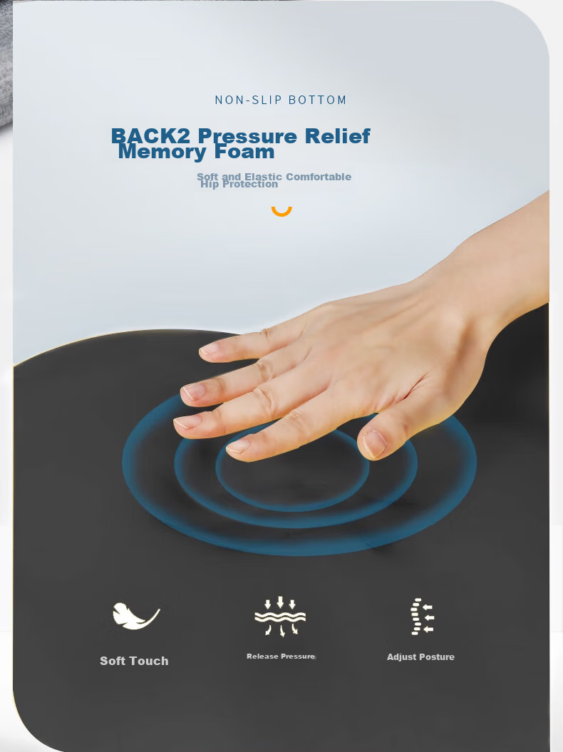 Back2 Cushion, Office Petal-Shaped Buttocks Cushion, Chair Pad, Breathable Memory Foam Tailbone Hemorrhoids Cushio 17