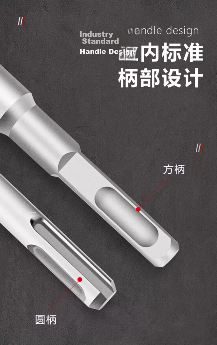 BERRYLION Electric Hammer Impact Drill Bit Two-Groove Two-Slot Cement Concrete Wall Drilling and Slotting Round Shank 6*150mm 10