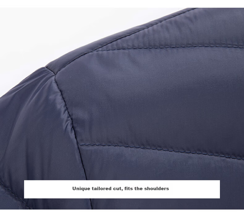ROMON Men's Lightweight Down Jacket, Stand Collar, Short Style, Autumn New Fashion, Versatile Warm Inner and Outer Wear, Gray, Size 185 21