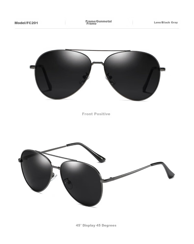 Jingchu Day and Night Dual-Use Driving Sunglasses for Men Polarized Fishing Pilot Frog Mirror Gun Frame (Smart Photochromic) 17