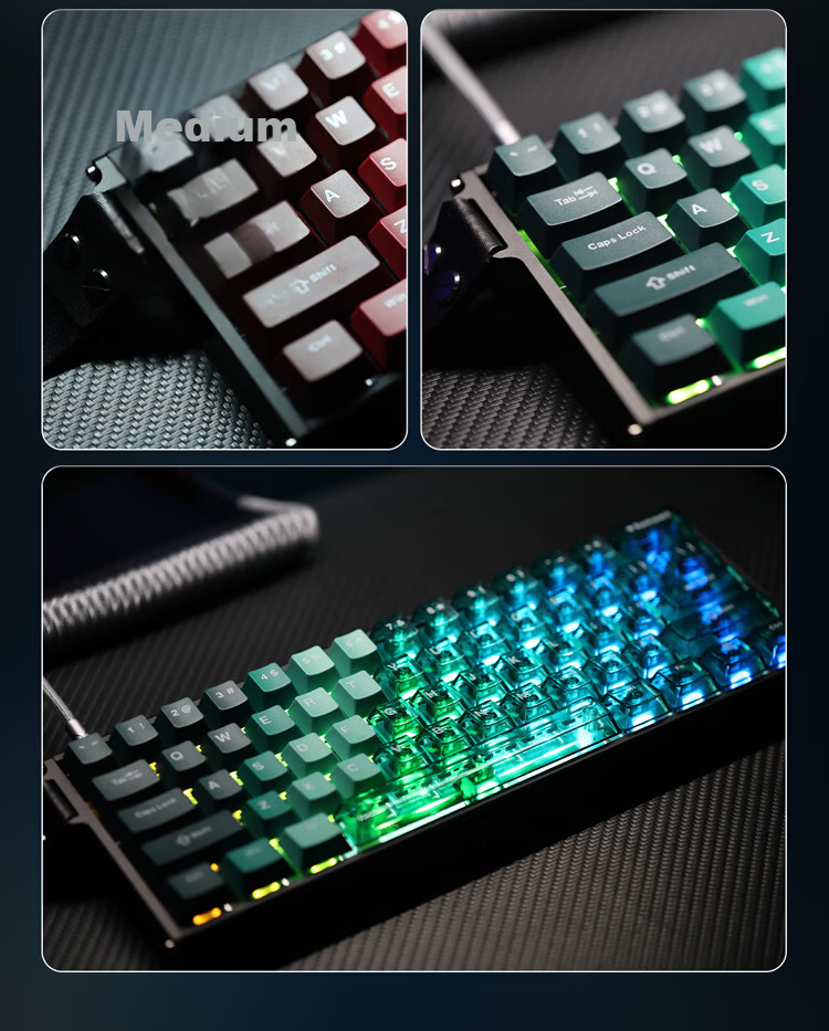 AJAZZ ALUX60 Magnetic Switch Keyboard CNC Aluminum RT0.01 8K Polling Rate 60-Key Hot-Swappable Gaming Magnetic Switch Soldier King Hollow Night Banquet Red 15