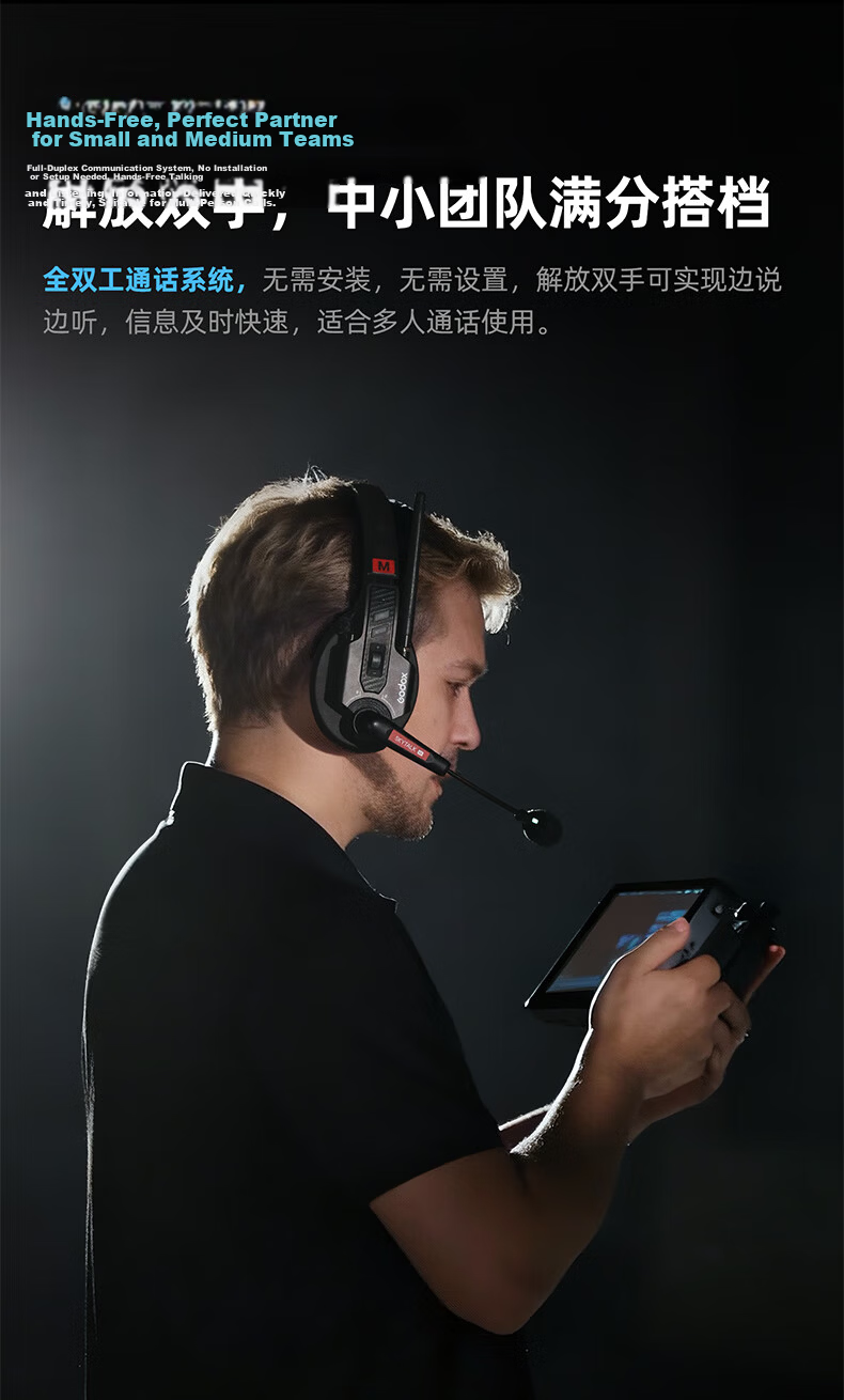 Godox SkyTalk Air Wireless Communication System Master-Slave Mode ENC Noise Reduction Built-in FPC Stable Audio 500m Connection Distance STA-CHO8 Charging Case 4
