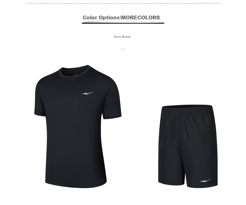 ERKE Summer New Sports Set Short Sleeve and Shorts (2 Pieces) Ice Cool Quick-Dry Moisture-Wicking Outdoor Casual Wear 17