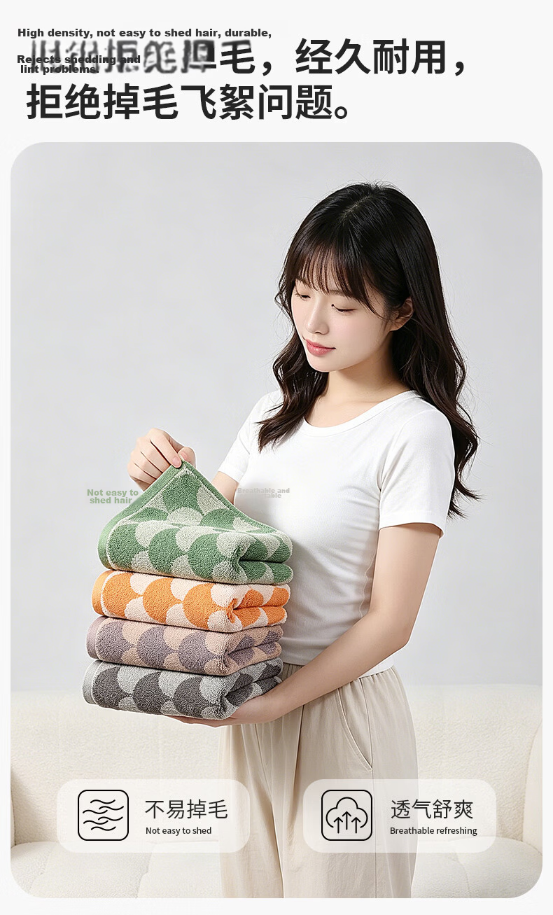 MINISO Pure Cotton Face Towel for Adults, Soft, Lint-Free, Absorbent, Antibacterial, Blue + Yellow White 12