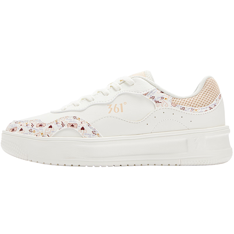 361° Women's Sports Shoes Summer Thin White Shoes Thick Sole Casual Sneakers 682616604F-3