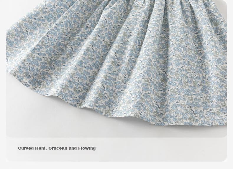 DAVE & BELLA Girls' Cotton Summer Dress Floral Toddler Baby Class A Dress 8