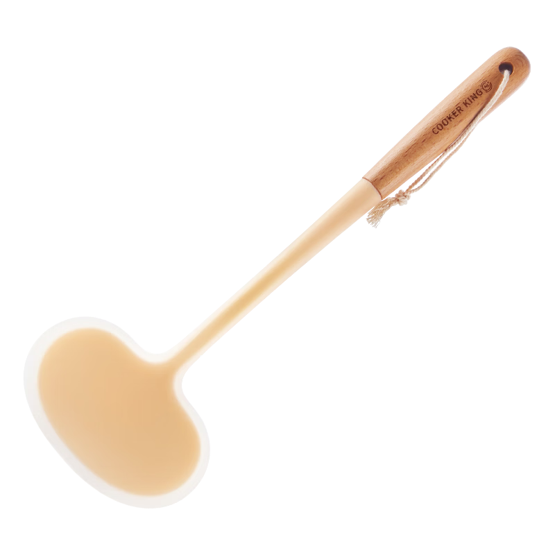 COOKER KING Silicone Spatula Mushroom Turner Non-Stick Pan Cooking Spatula Antibacterial High-Temperature Resistant Beech Wood Handle Stir Fry Spoon