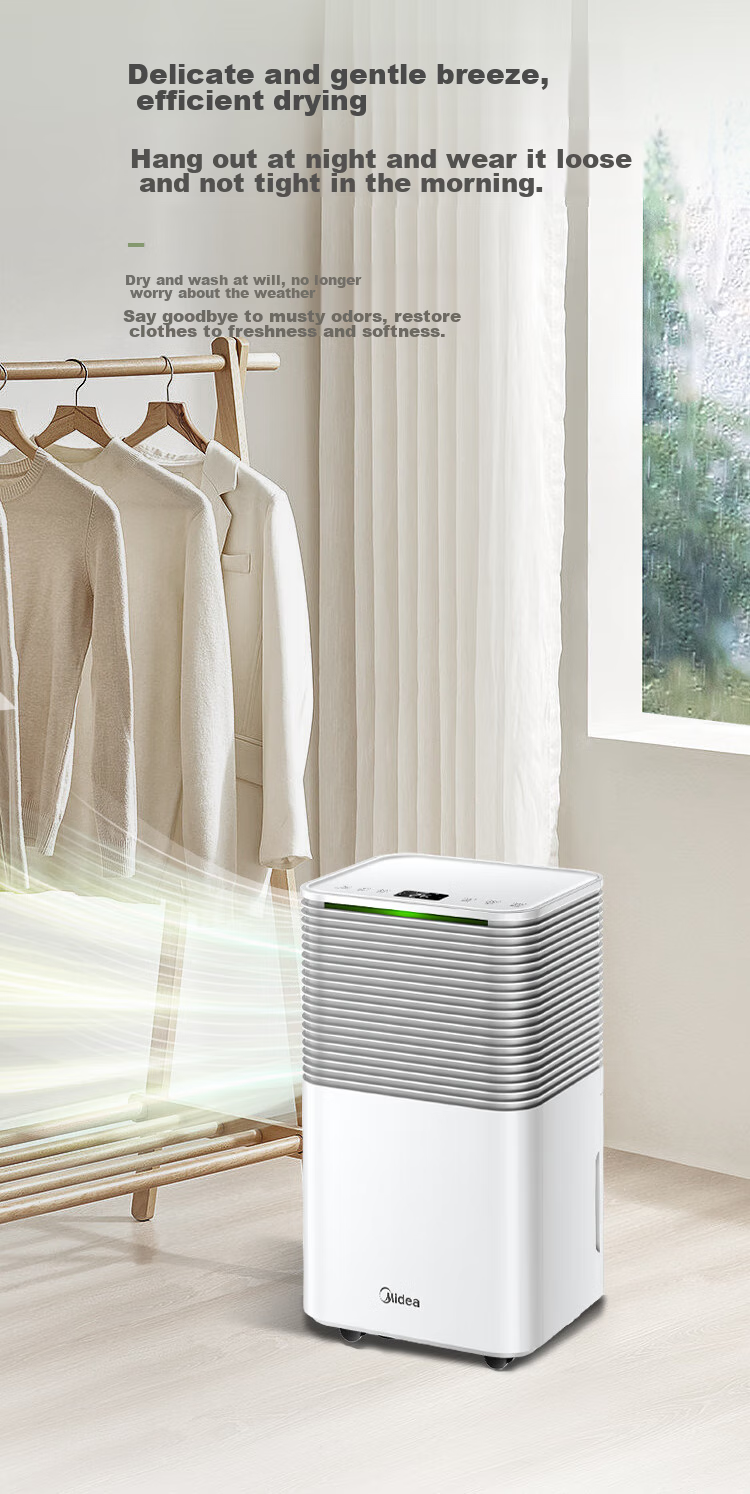 Midea 70-Liter Dehumidifier for 180㎡, Moisture Removal for Warehouse And Basement, 5-Meter Pump Drainage, Positive And Negative Ion Purification, Commercial Dehumidifier CF70BD/N8-DL1 10