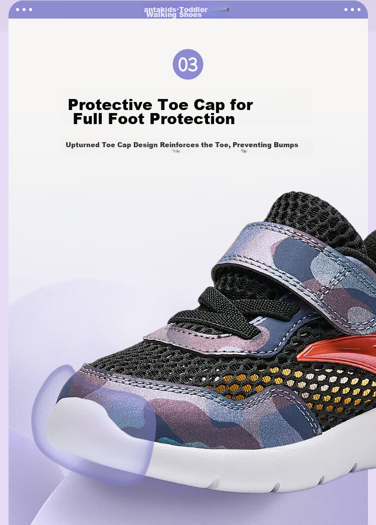 ANTA Toddler Shoes for Boys And Girls, Baby Footwear, 2026 Autumn Season, Soft-Soled Breathable Mesh Sneakers, Infant And Children's Shoes, Yuanqi 13
