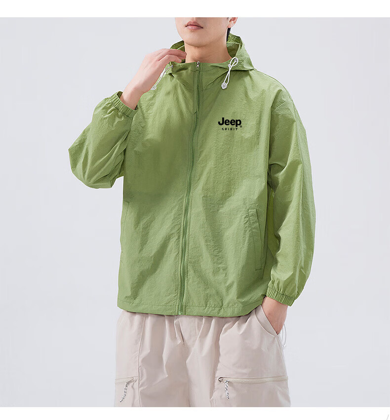 JEEP SPIRIT Men's Summer New Ice Silk Lightweight Sun Protection Jacket Large Size Men's Clothing Coat ZH7777 Cement Gray 3XL 14