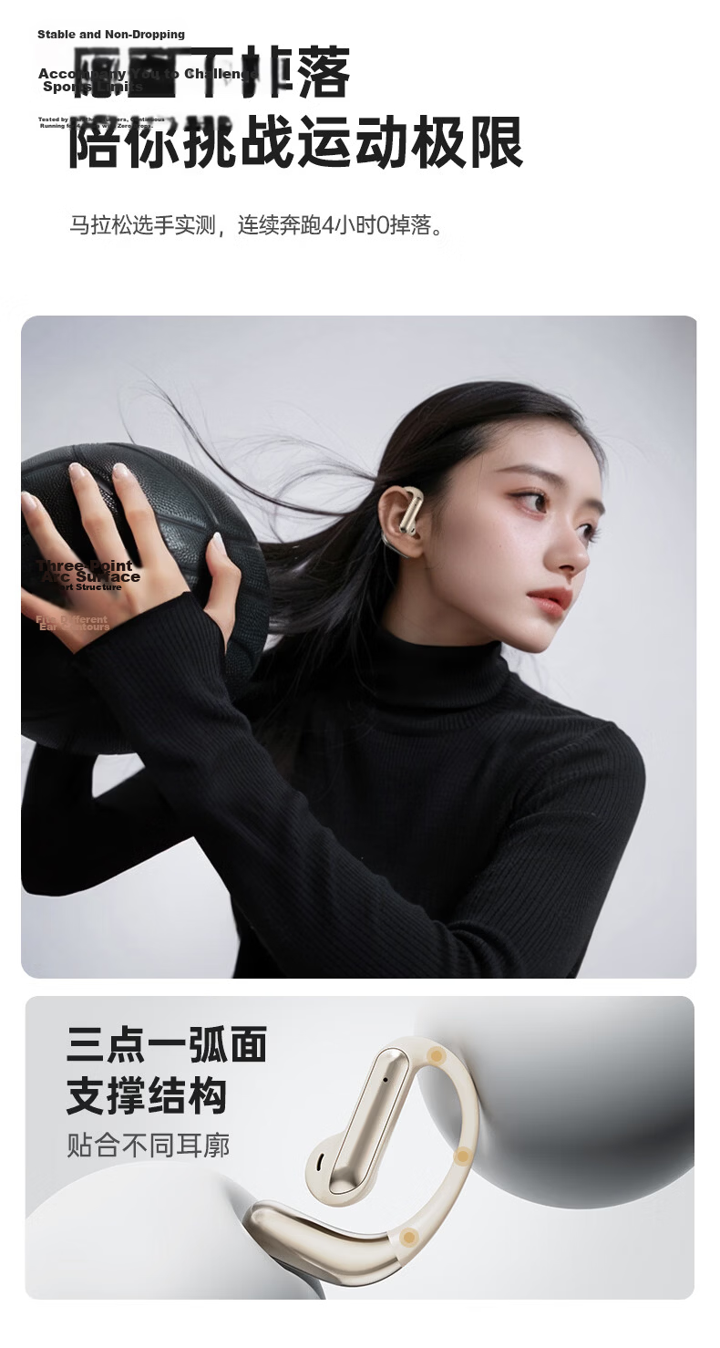Chuanggu [Top Flagship | Berlin Sound] Wireless Bluetooth Earhook Earphones Open-Ear Comfortable Wear Long Battery Life High Volume Sports Cycling Calls Low Latency 13