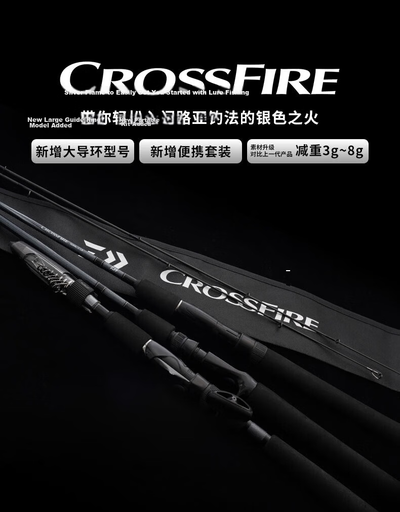 Daiwa 2026 CROSSFIRE Universal Long Casting Lure Rod 1.73m C58UL-2 (2-Piece Ultra Soft Action Gun Handle) 1