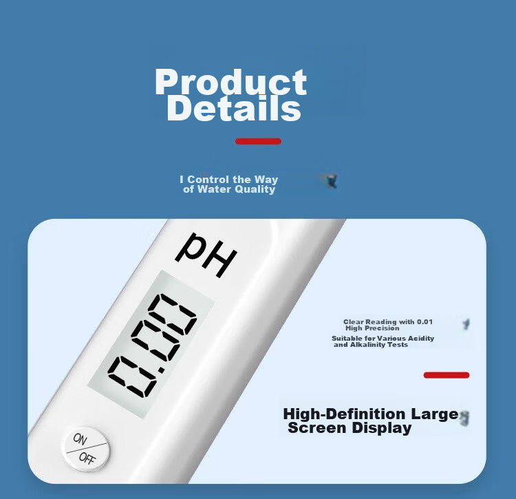 Shengda High-Precision pH Tester Pen pH Meter Acid-Base Detector Portable Aquarium Water Quality Tester 9