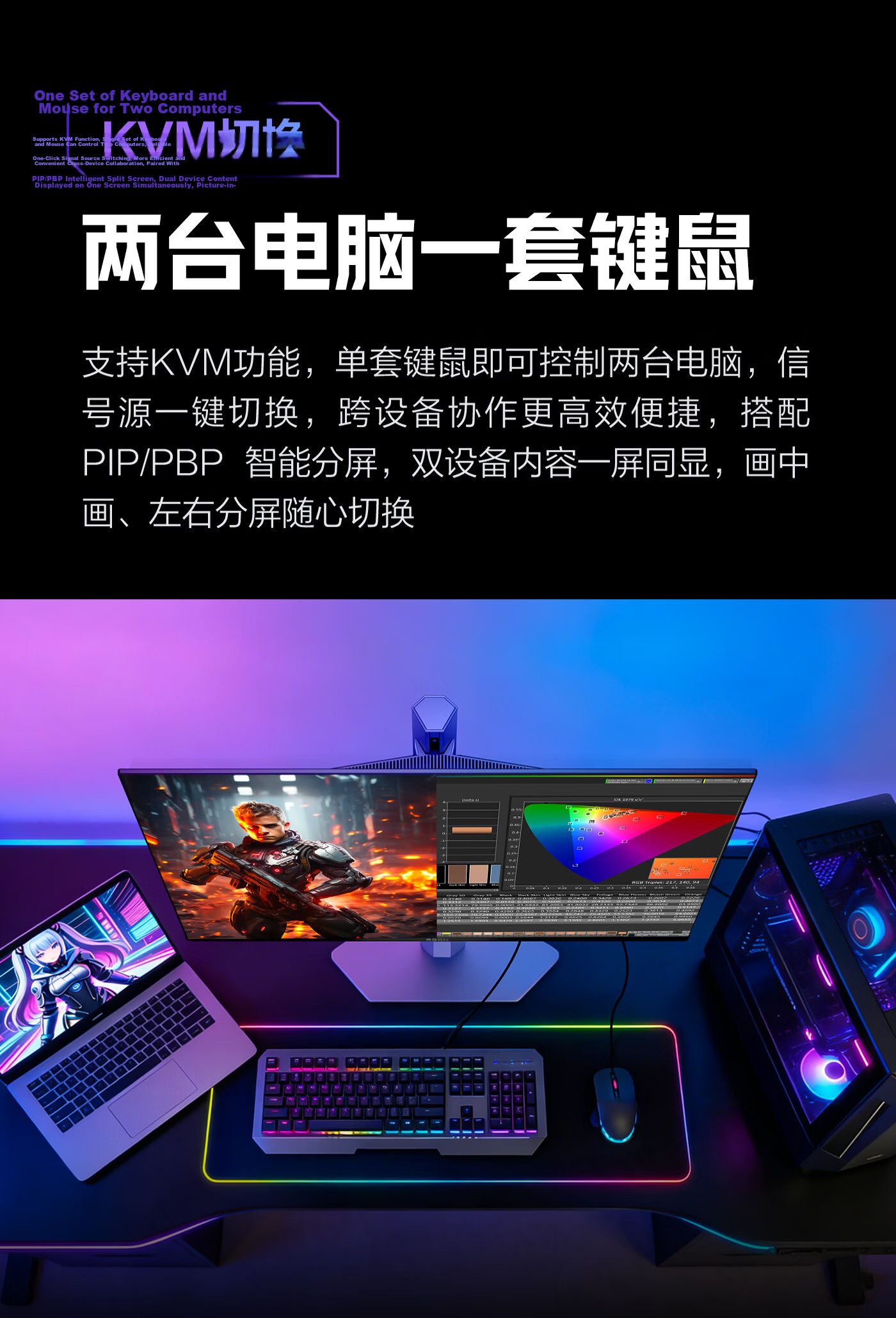 AOC AG326UZD2 32-inch 4K 240Hz BlackAR3.0 Anti-Glare Five-Layer Stacked QD-OLED HDR500 DP2.1 Type-C Gaming Monitor 41
