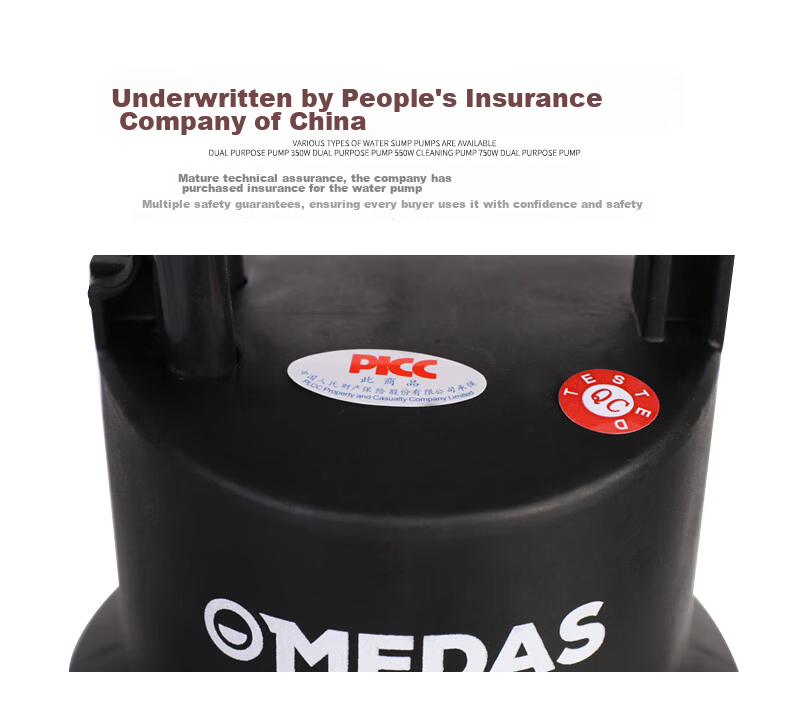 Medas Automatic Dual-Use Sewage and Clean Water Pump 220V High Lift High Flow Submersible Pump for Home and Rural Irrigation 13