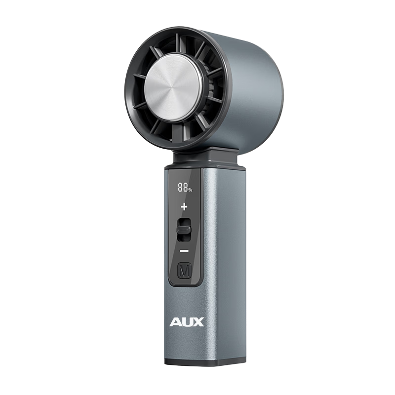 AUX Mini Handheld Desktop Fan Small Neck Hanging Silent Cooling Electric Fan Dormitory Foldable Fan AFD-JH-092A Black