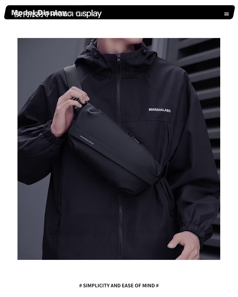 Warrior Men's Crossbody Bag 2026 New Magnetic Buckle Chest Bag Casual Commuter Shoulder Bag Portable Waterproof Cycling Bag 22