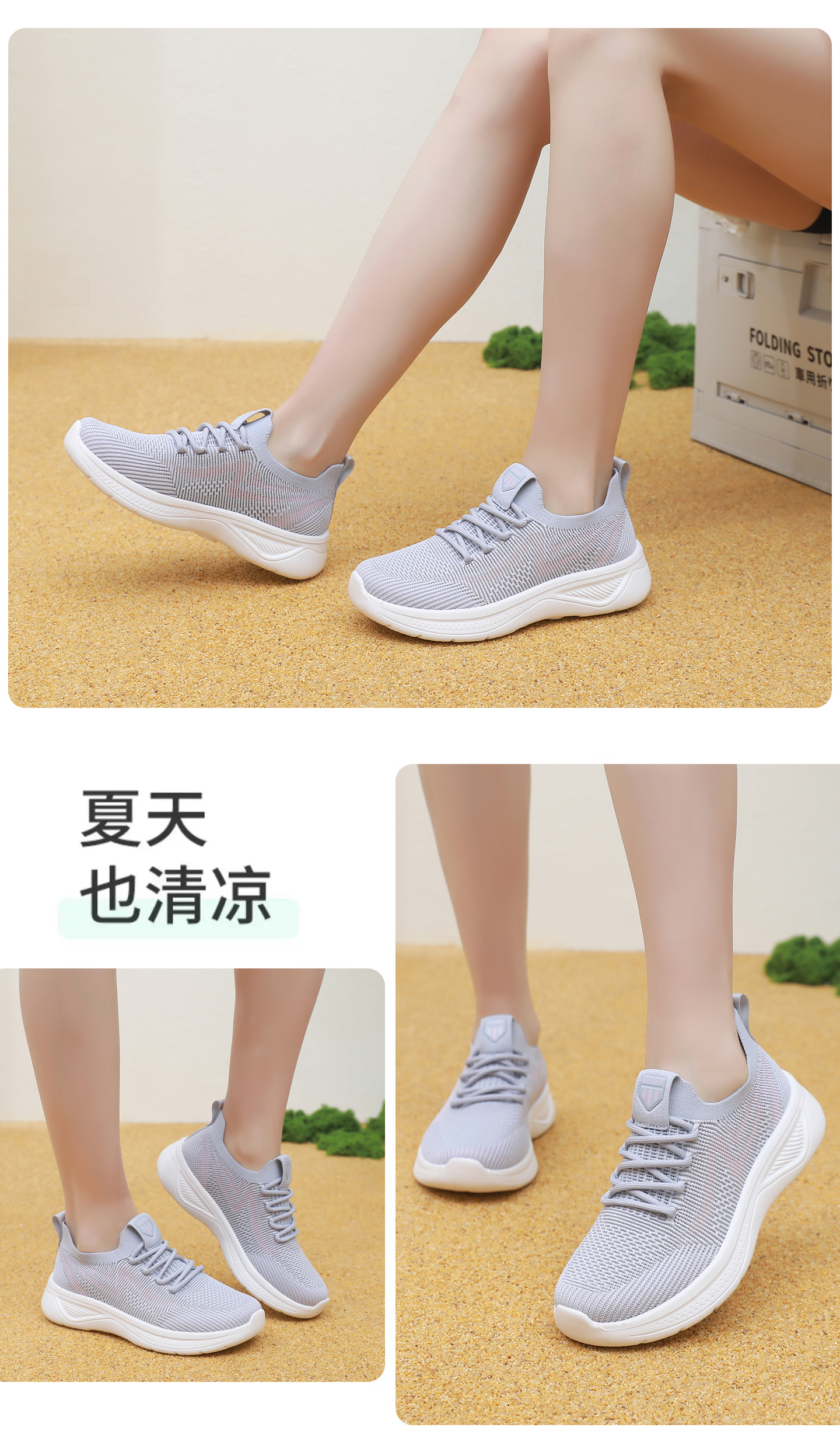 BURUIJING Summer Women's Old Beijing Cloth Shoes Mesh Breathable Mom Shoes Sports Casual Shoes 68877 Pink Size 40 19