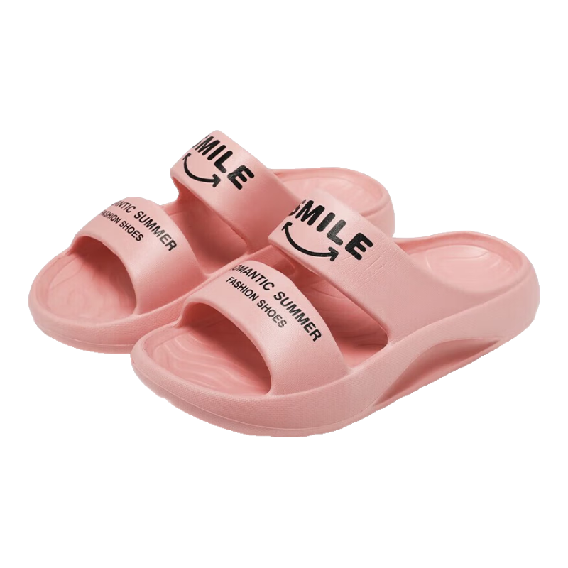 Huameijianbu Korean Version Slippers, Comfortable Indoor And Outdoor Thick Soft-Soled Sandals, Couple Style Women's HM2027, Pink, Size 35-36
