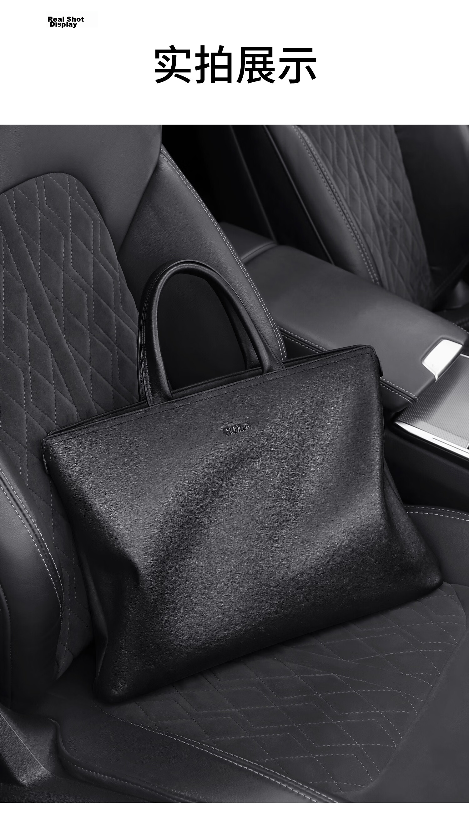 GOLF Men's Briefcase First Layer Cowhide Handbag 13.3/14 Inch Laptop Bag Business Document Bag 23