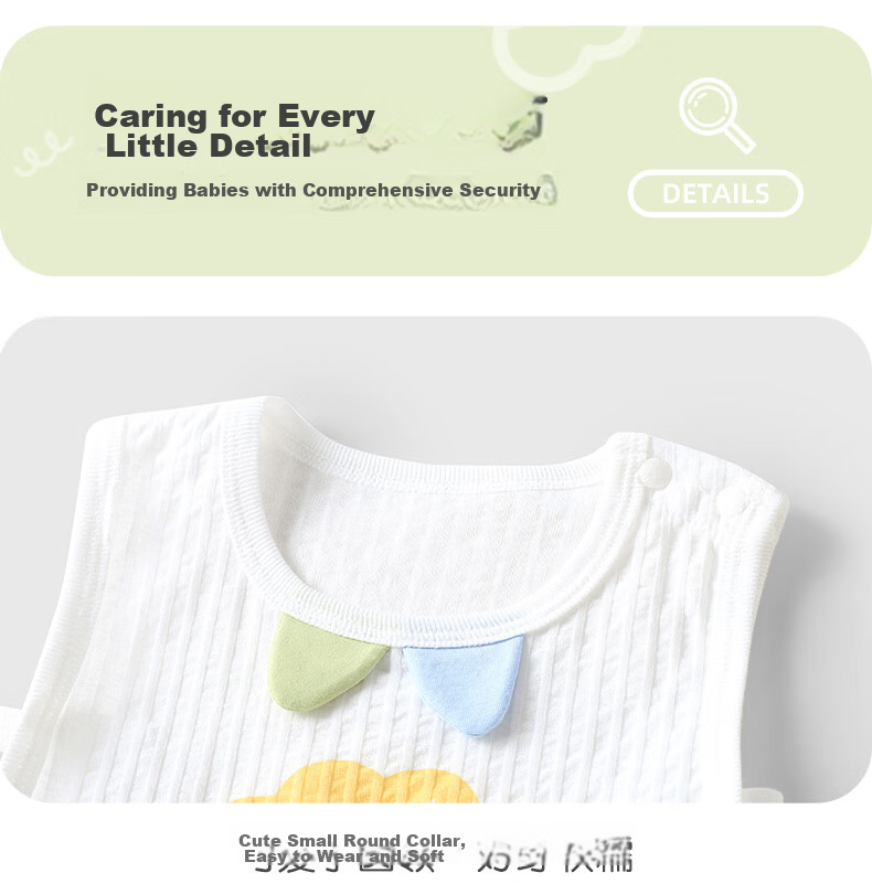 Youqi Baby Summer Sleeveless Side-Open Hollowed Pipa Romper Thin Baby Bodysuit Children's Vest Jumpsuit 8
