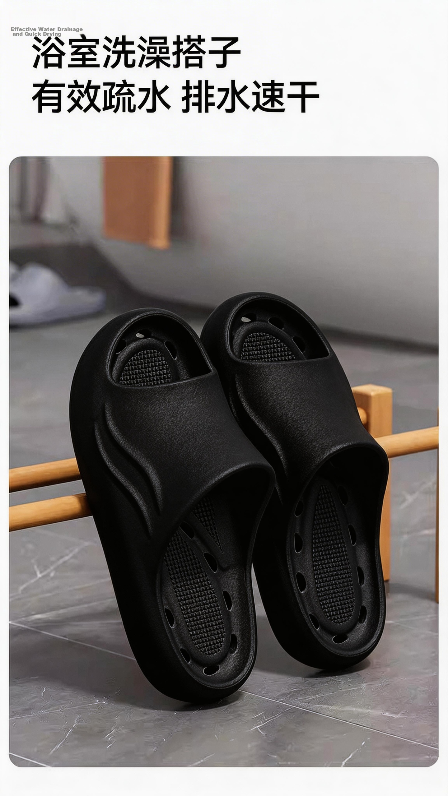HIPANDA Bathroom Non-Slip Slippers Hollow Quick-Dry EVA Soft Sole Shower Swimming Home Unisex Elderly 10