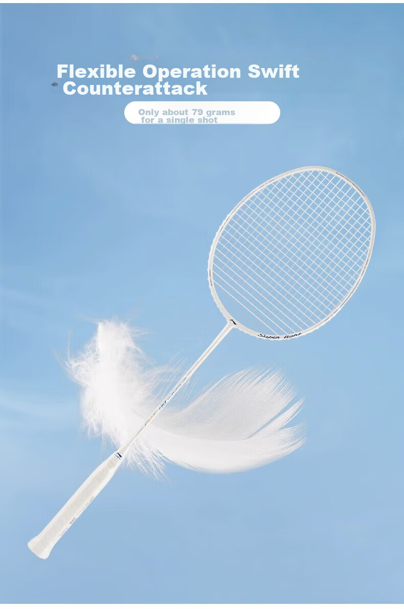 Li-Ning Badminton Racket Storm 79, Full Carbon High Weight WS79 Ultra-Light 5U Black Unstrung Racket, Single Racket AYPT449-5 8