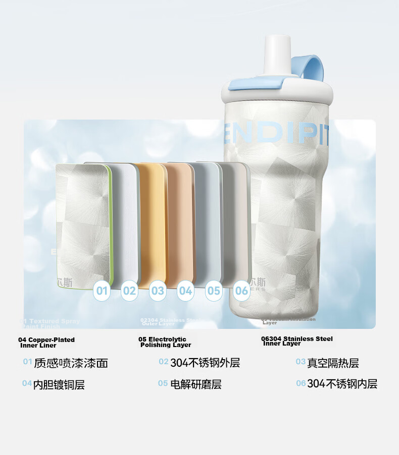 Haers Insulated Large Capacity Straw Cup Student High-Value Water Bottle Coffee Mug 600ml Fairy Green 15