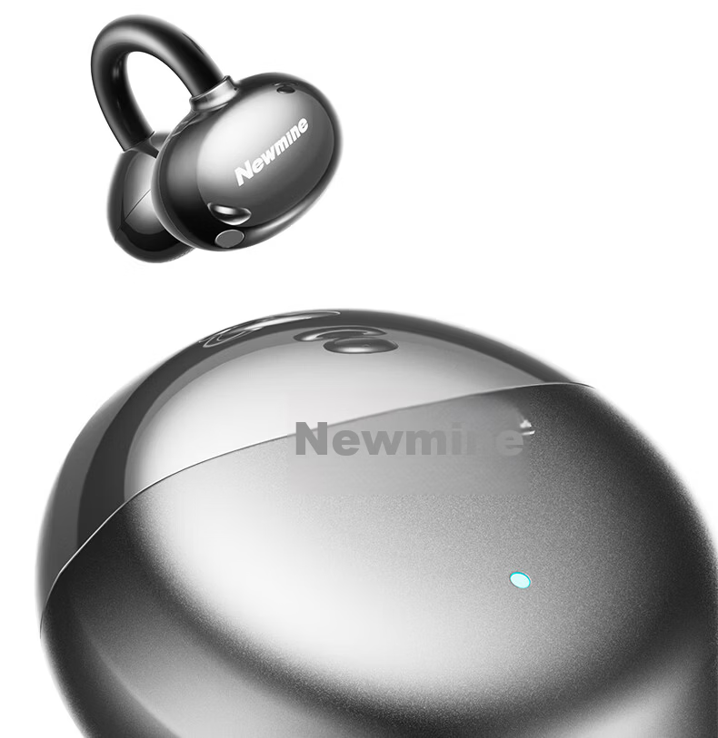 Newmine [Latest 2026 Model | Unaltered Original Sound] Ear-Clip Bluetooth Headphones, Wireless Open-Ear Non-In Running Call Noise-Cancelling Ultra-Long Battery Life for International Travel Translation, Gentle on Ears 2