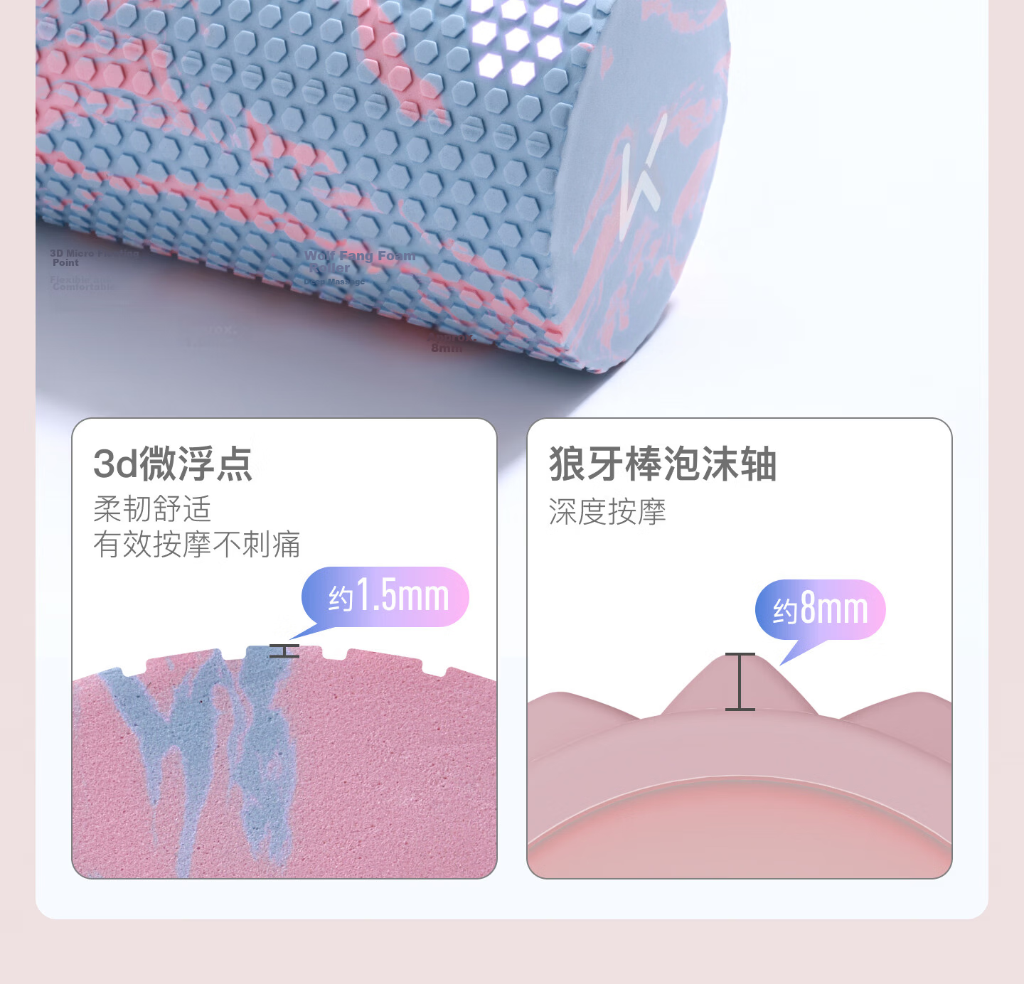 Keep Foam Roller Floating Point Beginner Solid Massage Muscle Relaxation Yoga Stick Ink Wash White Space 7