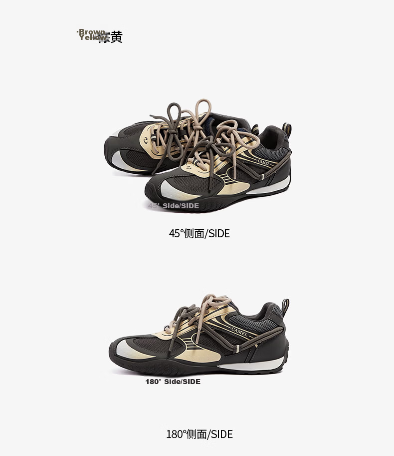 CAMEL Wang Junkai Edition Crescent Moon Trainer 4th Gen Women's Retro Racing Shoes L26A548053 Silver Size 36 41